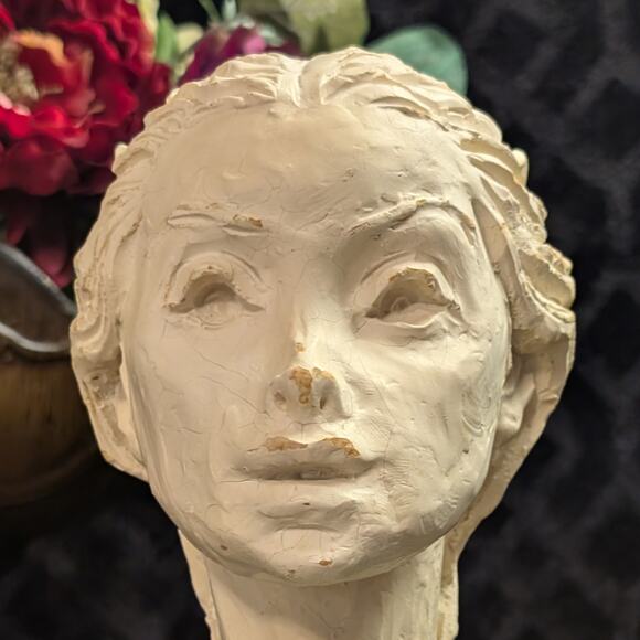 RARE Fred Press Vintage Mid Century Bust Sculpture, Goddess Circe as Child Youth - Picture 8 of 10